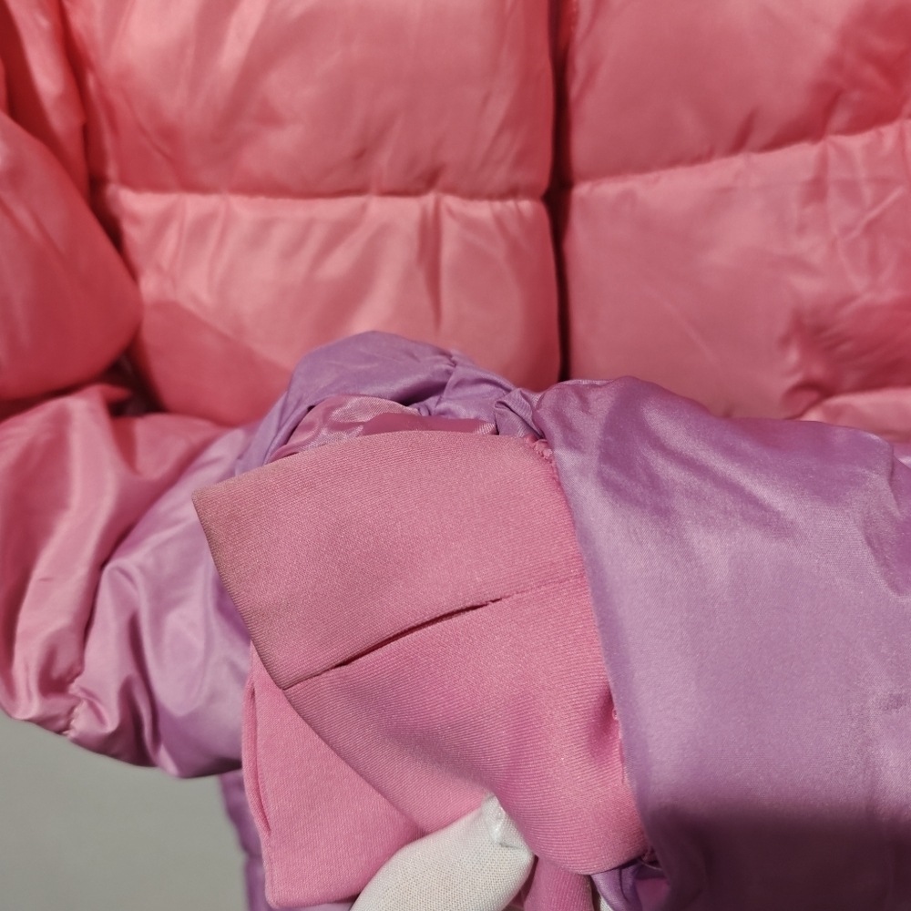 bre Puffer Winter Coat Girl's Large 14 Y2K Pink Purple - Picture 5 of 6